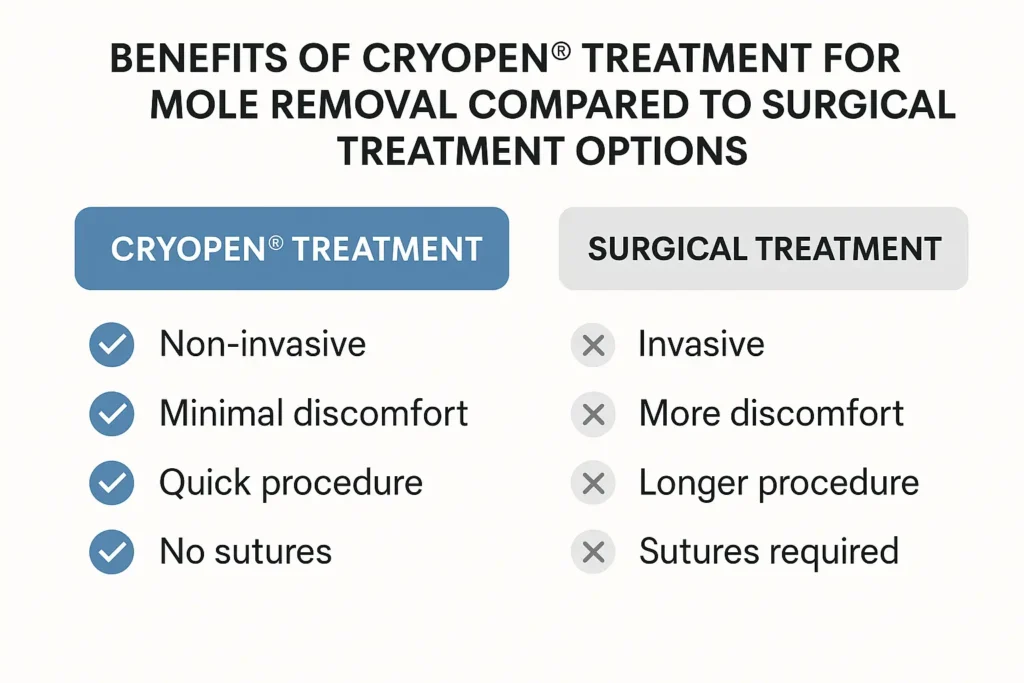 Benefits of professional mole-removal assessment at LA LIPO North Kensington