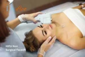 Woman having Hi-Fu to reduce wrinkles North Kensington.