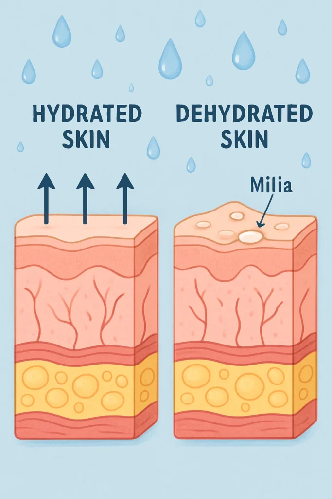 The importance of hydration and milia production North Kensington